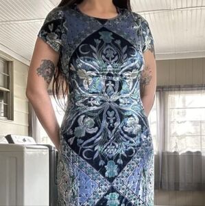 Free People Iris dress size Large Agua combo